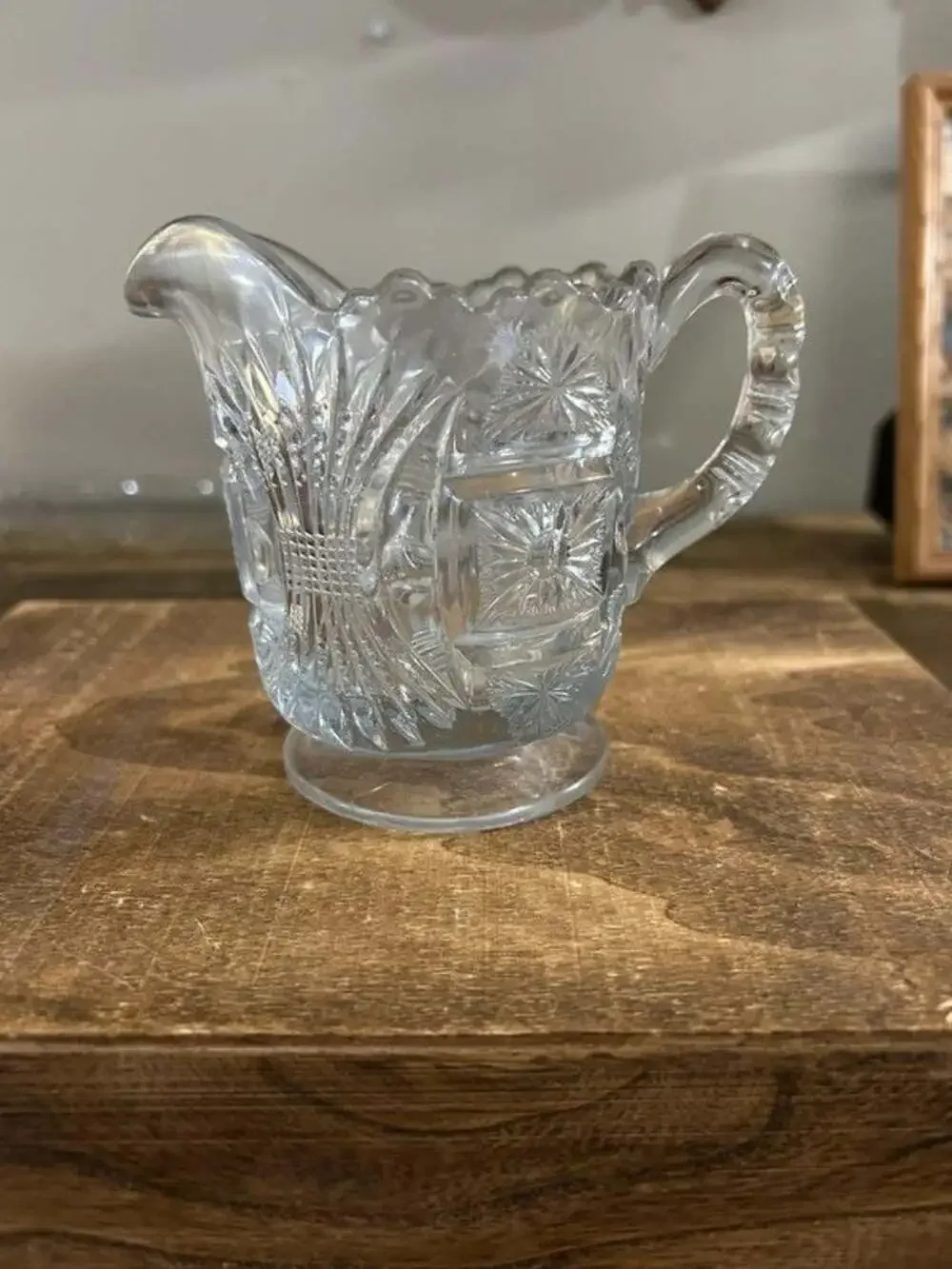 Antique 1905 Sunburst Creamer by Jenkins Glass Co.